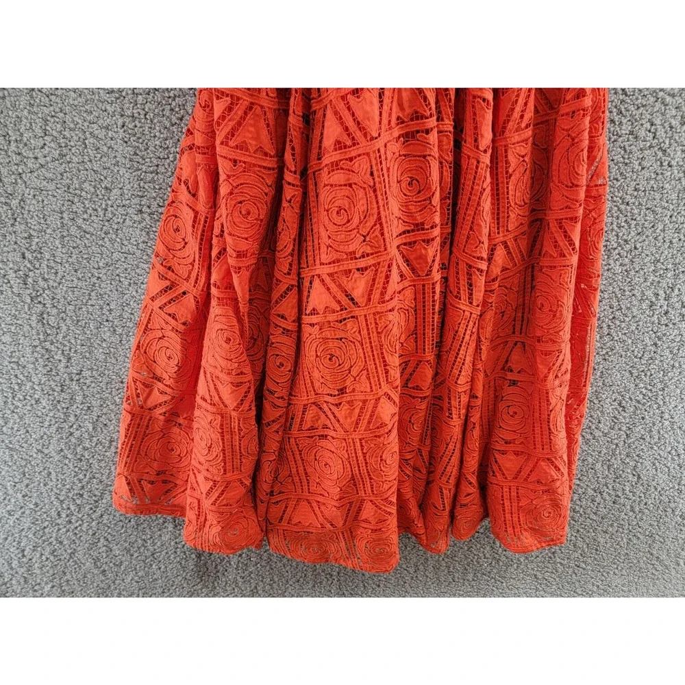 Cult Gaia Willow Embroidered MIDI Dress Women's XS Tangerine Button Closure - Picture 13 of 15